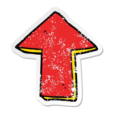 bir çizgi film işaret eden ok sıkıntılı etiket