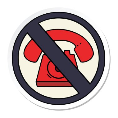 sevimli çizgi etiket işareti telefon izin