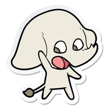 etiket sevimli çizgi fil