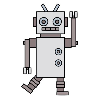sevimli çizgi dans eden robot