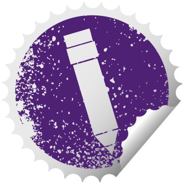 ilginç sıkıntılı dairesel peeling etiket sembolü kalem