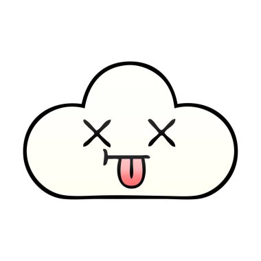 Beyaz bir bulut degrade gölgeli karikatür