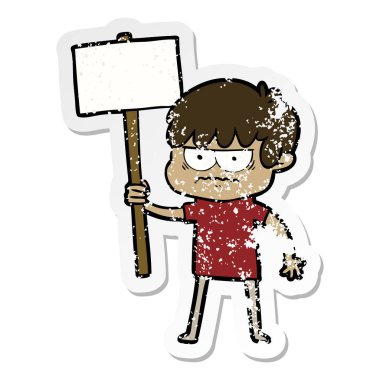 bir rahatsız çizgi film çocuk sıkıntılı etiket