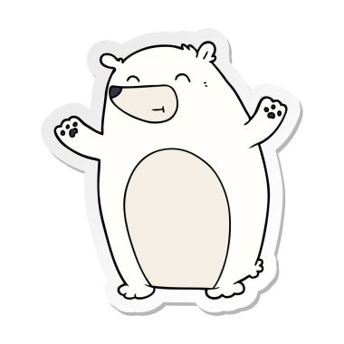 mutlu kutup ayısı karikatür sıkıntılı etiket