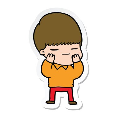 bir çizgi film kendini beğenmiş çocuk etiket