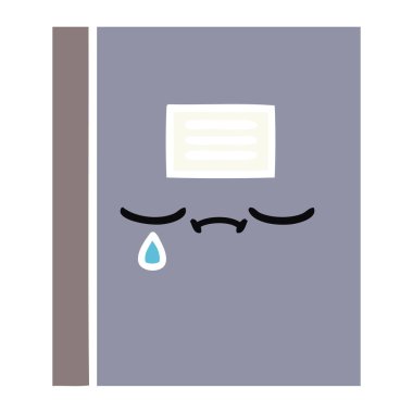 düz renk retro karikatür defter