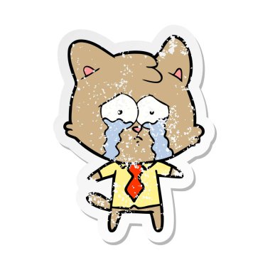 bir karikatür kedi sıkıntılı etiket