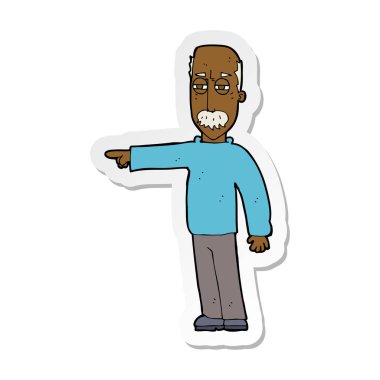 etiket bir çizgi film yaşlı adamın Get Out el hareketi