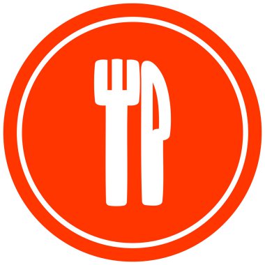 bıçak ve çatal dairesel simgesi