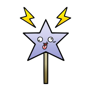 sihirli bir değnek degrade gölgeli çizgi film