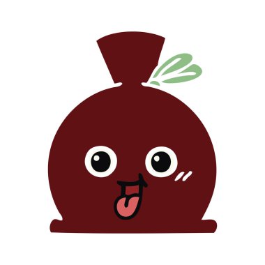 bir çuval düz renk retro karikatür