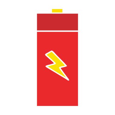 düz renk retro karikatür elektrik pil