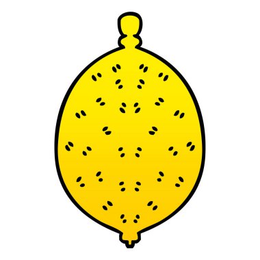 ilginç degrade gölgeli karikatür limon