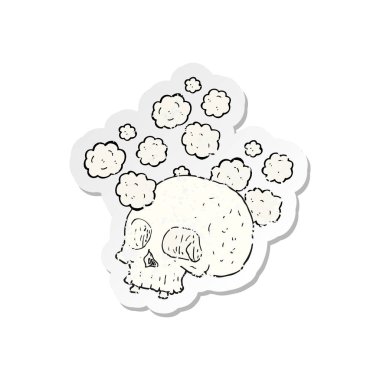 bir çizgi film eski kafatası Retro sıkıntılı etiket