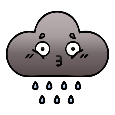 Degrade gölgeli karikatür fırtına yağmur bulutu