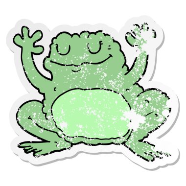 bir çizgi film kurbağa sıkıntılı etiket