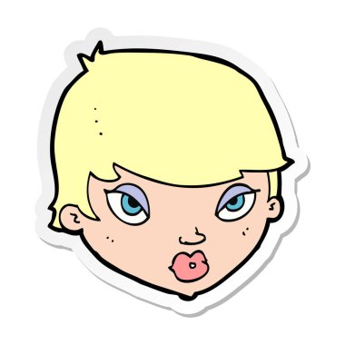 bir çizgi film etkilenmemiş kadının etiket