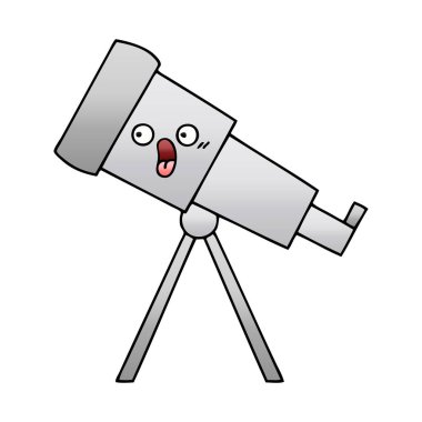 Degrade gölgeli karikatür teleskop