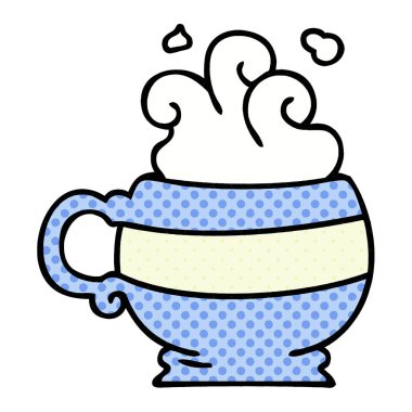 ilginç çizgi roman tarzı çizgi film sıcak içecek