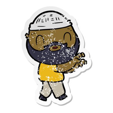 bir karikatür sıkıntılı etiket adam sakallı