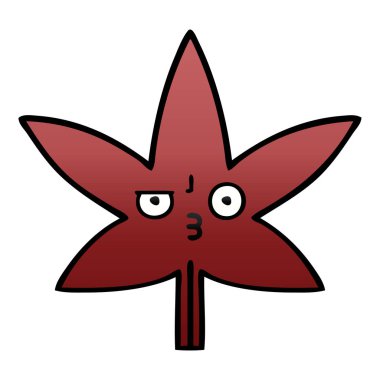 Degrade gölgeli karikatür sonbahar yaprak