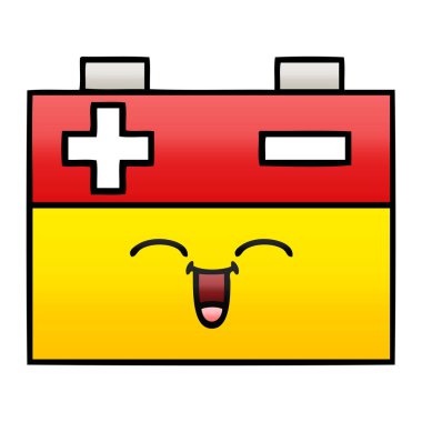 Degrade gölgeli karikatür akü