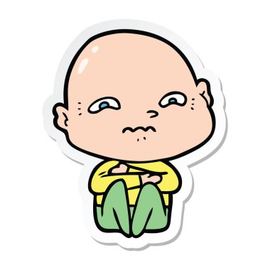 bir çizgi film gergin adam etiketi