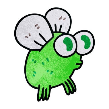 el çekilmiş ilginç karikatür sinek