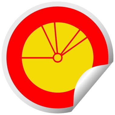 dairesel peeling etiket karikatür pasta grafiği