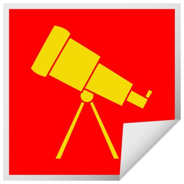 etiket karikatür bir Teleskobu peeling Meydanı