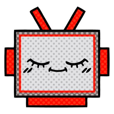 çizgi roman tarzı çizgi film robot baş