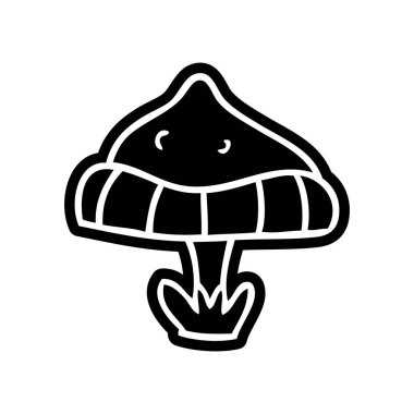 tek bir mantarı çizim karikatür simgesi