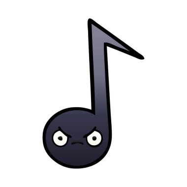 Degrade gölgeli çizgi film müzik notası