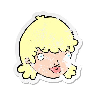 bir çizgi film doodle Retro sıkıntılı etiket
