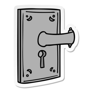 elle çizilmiş etiket karikatür doodle bir kapı kolu