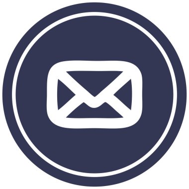 Zarf mektup dairesel simgesi