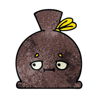 Retro grunge doku karikatür çuval