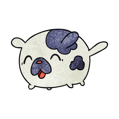 dokulu karikatür illüstrasyon kawaii şirin yama köpek