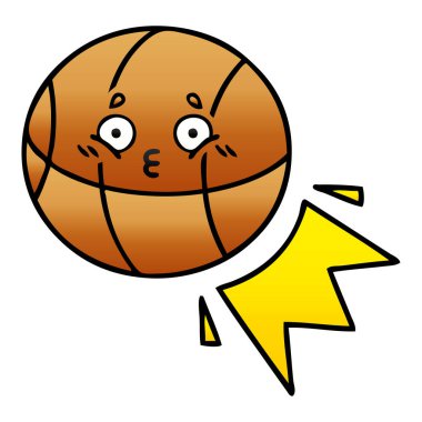 bir basketbol degrade gölgeli çizgi film