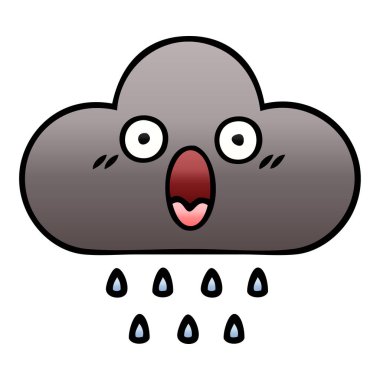 Degrade gölgeli karikatür fırtına yağmur bulutu