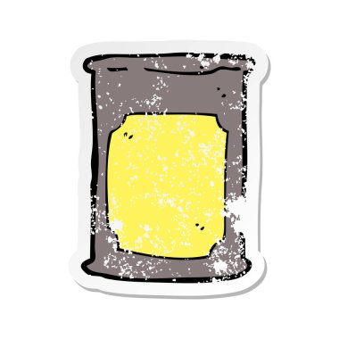 çizgi film petrol varil Retro sıkıntılı etiket