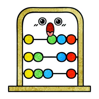 Retro grunge doku karikatür abacus