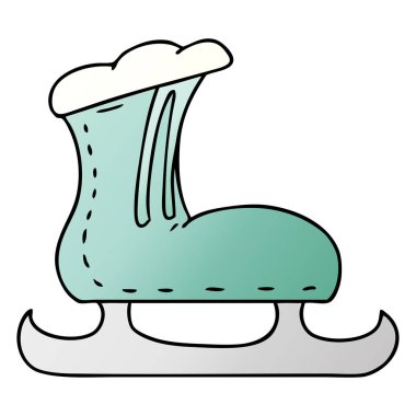 Degrade çizgi film doodle bir buz pateni çizme-in