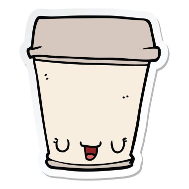 etiket bir karikatür kahve Kupası