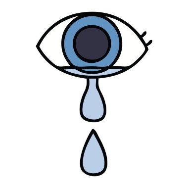 sevimli çizgi bir ağlayan göz