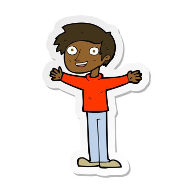 bir çizgi film hevesli adam etiketi