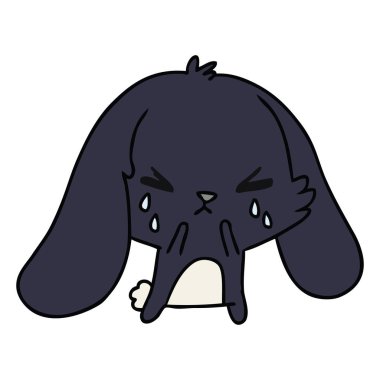 şirin kawaii üzgün Bunny çizgi film