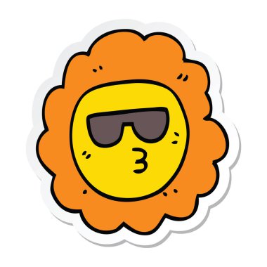 bir çizgi film ayçiçeği etiket