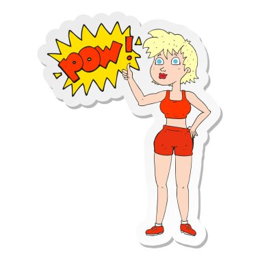 etiket sembolü Yaşasın vererek mutlu jimnastik salonu kadın