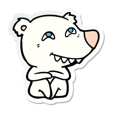 bir çizgi film kutup ayısı diş gösterilen etiket